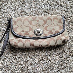 Coach Wristlet Fold Over Twist Lock